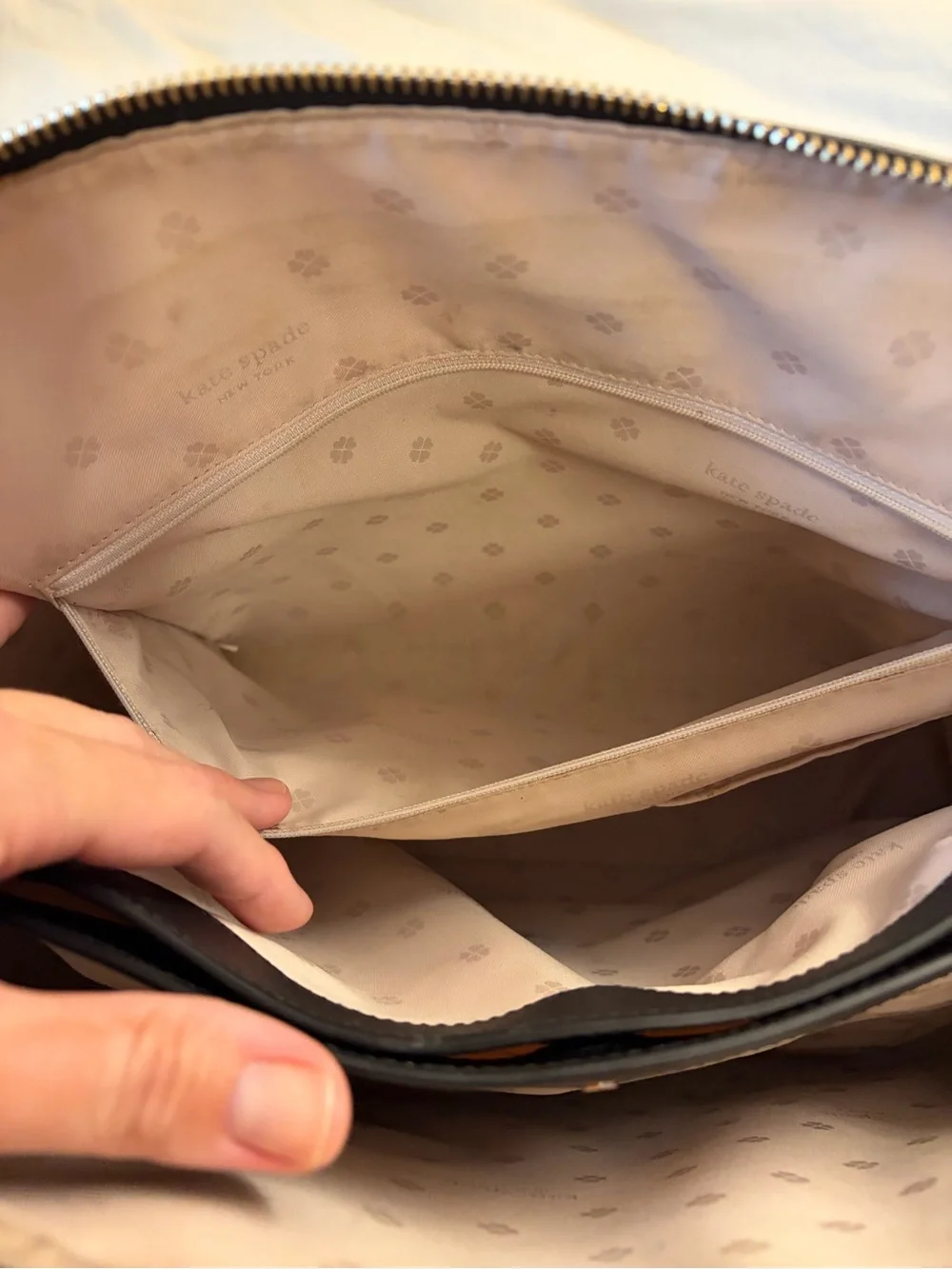 Kate Spade All Day black leather zip tote work bag, similar to Gwen and Dana bag